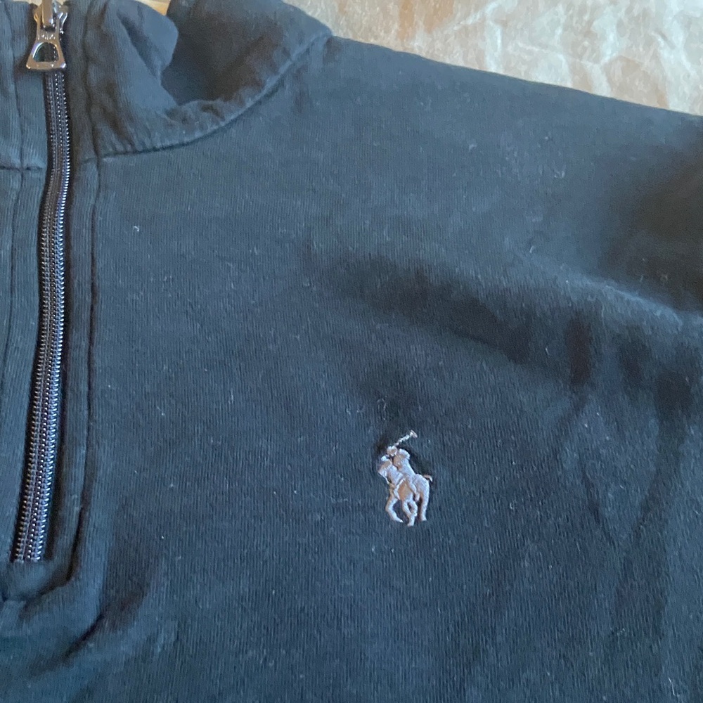 Polo by Ralph Lauren Men's Black Zip-Up Sweater tshirt soft cotton used